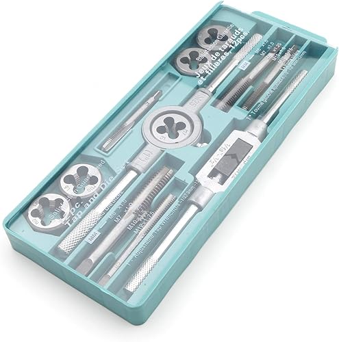 Juego de 12 unidsset de llaves y troqueles de aleación de acero de aleación de herramientas manuales de tamaño métrico tapones de rosca rectos