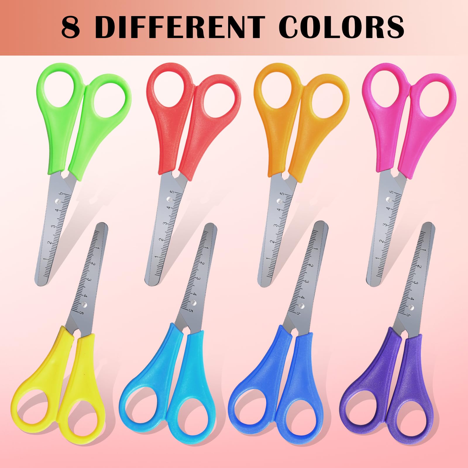 400 Stück Kinderscheren, 12,7 cm, stumpfe Sicherheitsspitze, 8 Farben, komfortable Griffe, Mehrzweck, ideales Geschenk für Schule, Büro, Zuhause, Basteln