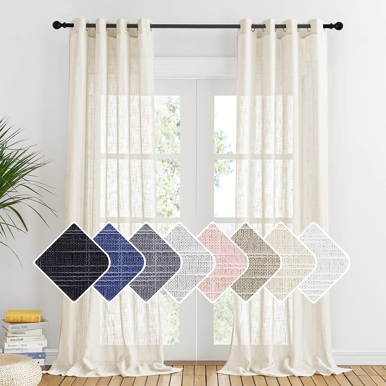 PONY DANCE Long Voile Curtains for Living Room