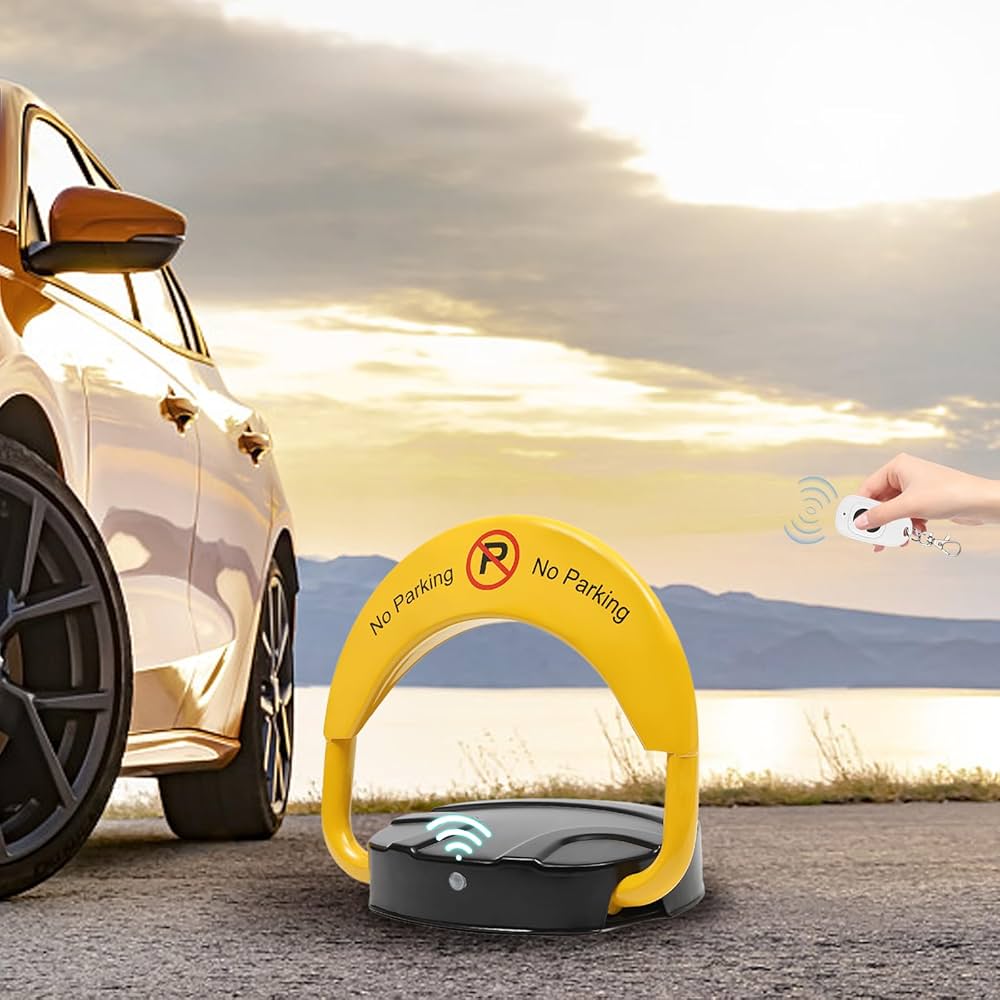 Barrière De Parking Télécommandée - Verrou Pliable Avec Alarme - Anti-collision 180°, Portée 50 M