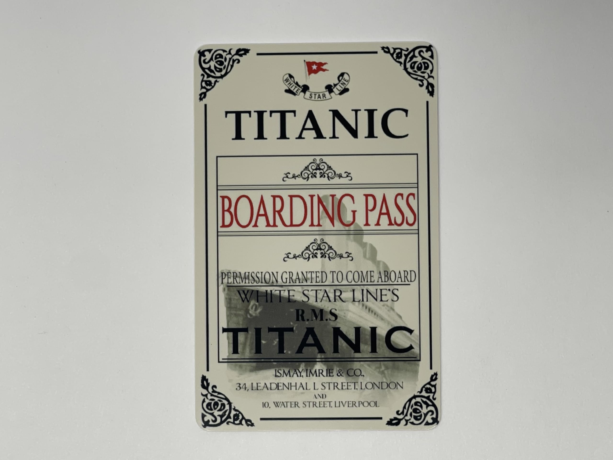RMS Titanic Ticket ID Card Titanic Boarding Pass History Memorabilia Gifts