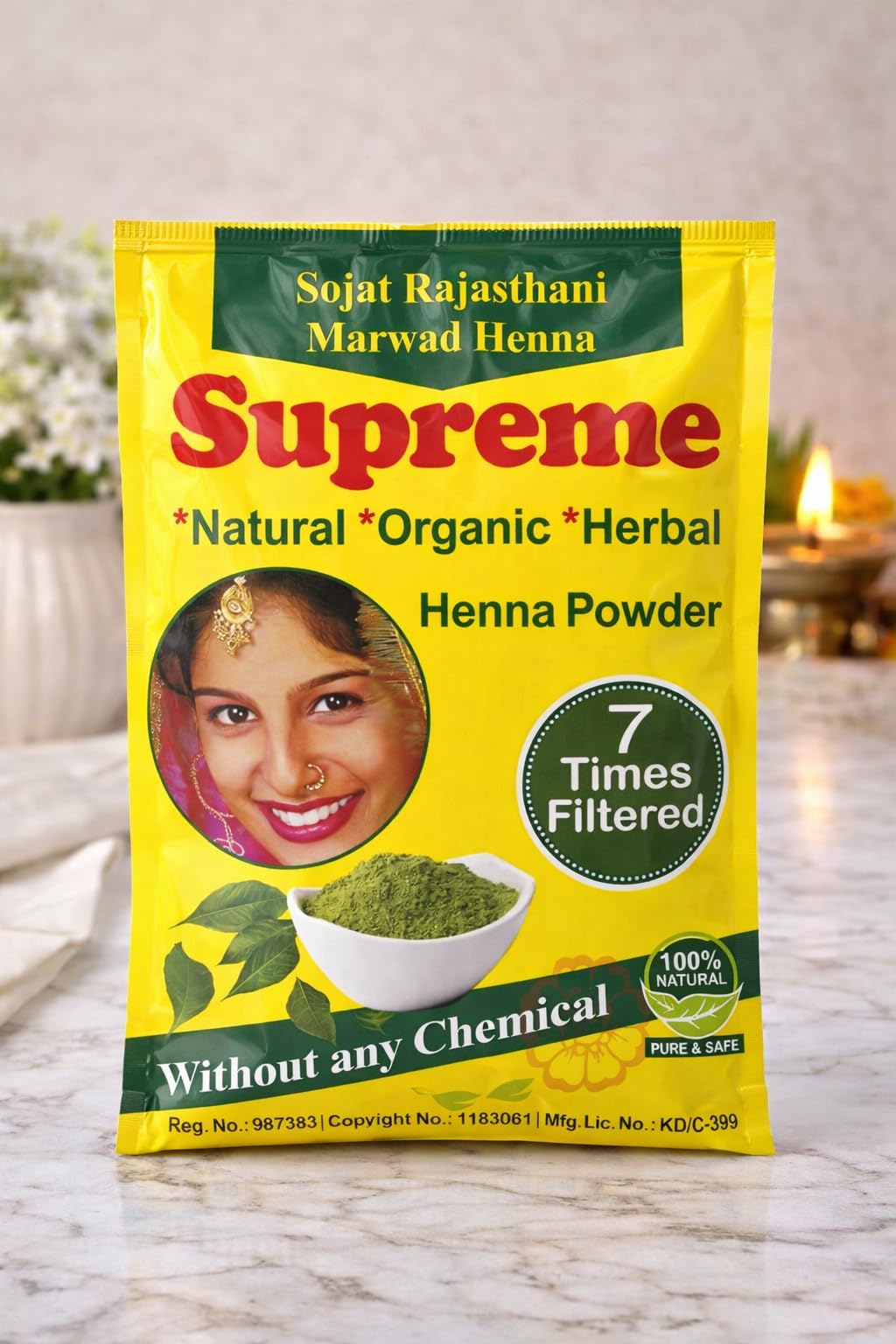 Supreme Seven Filter Henna Powder, 100% Natural & Herbal, Chemical-Free Hair Color Soft Black Eco-Friendly Henna For Hair Growth Suitable For All Hair Types (Pack Of 1 500Gram)-picture-32