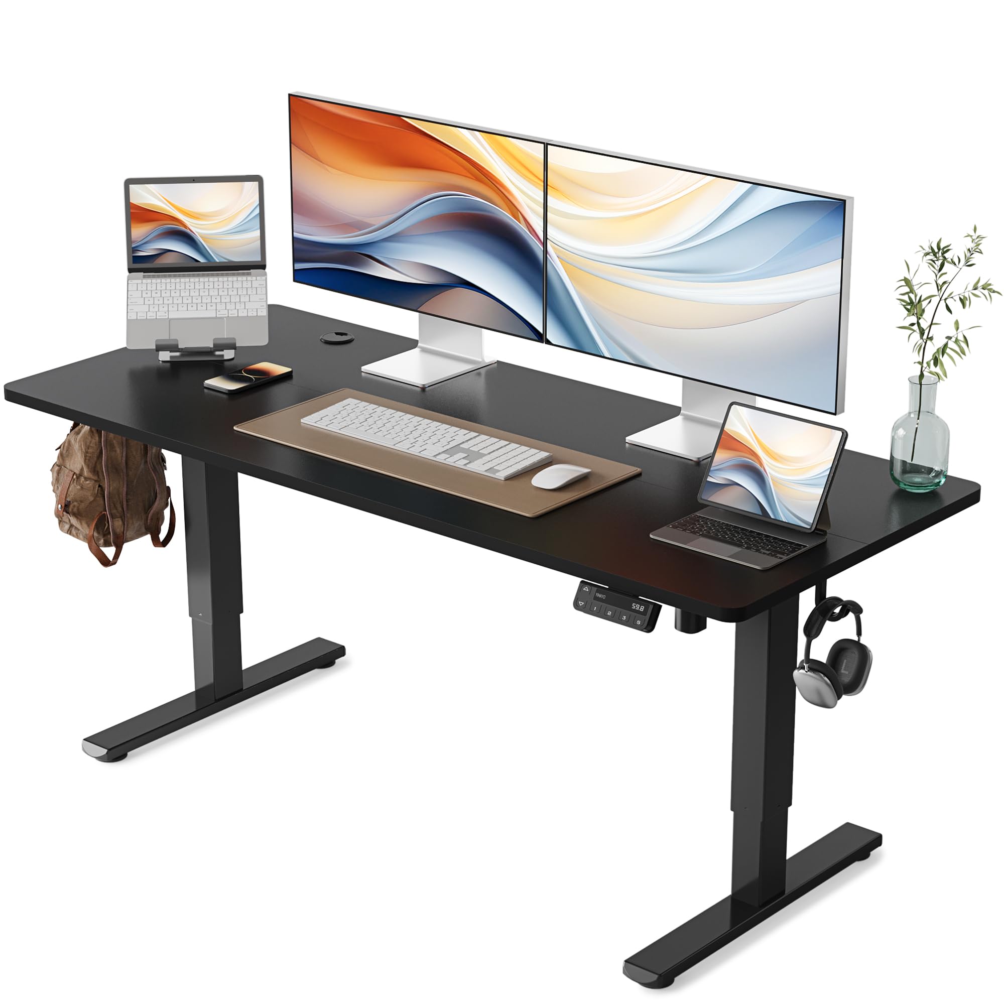 Amazon | YIHAYO ローデスク 高さ46-72cm 昇降デスク 幅140cm 奥行き  