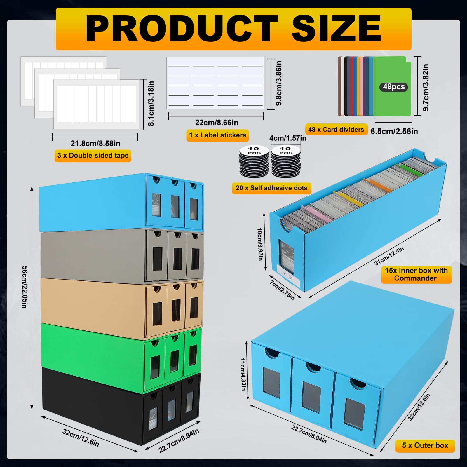 AOBOPLE Boîte De 5 Rangées Rangement De Cartes Pour 3900+ Cartes