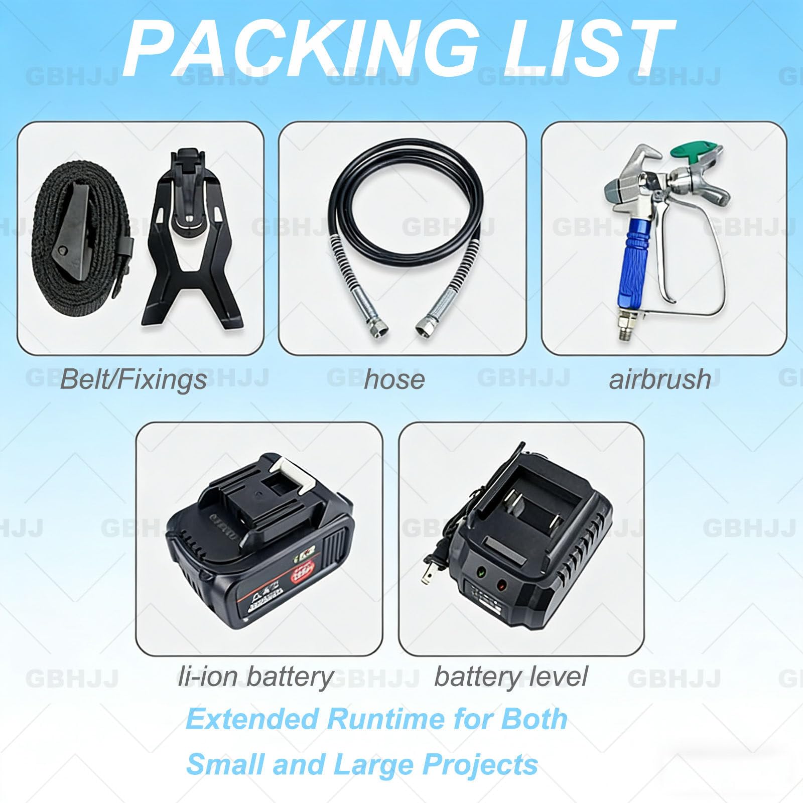 Pulverizador de Pintura PortáTil Sin Aire de 1,2 litros, 500 W, BateríA de Litio de 21 V, 6 Velocidades Ajustables, para Un Acabado Uniforme, Cercas de JardíN y PequeñAs Reformas