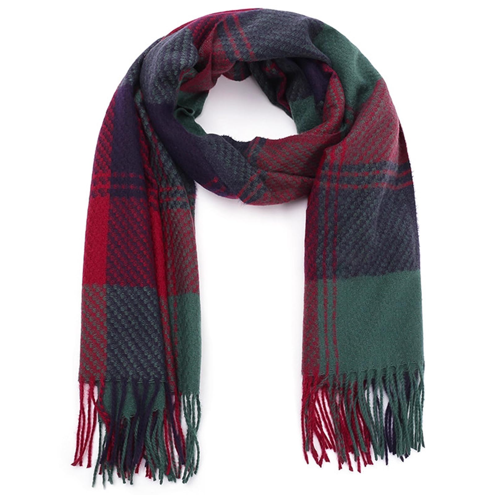 KASLCWA Winter Warm Scarf for Women UK, Blanket Pashmina Shawl, Women Tartan Scarf, Winter Long Scarves, Santa Ladies Gifts for Her
