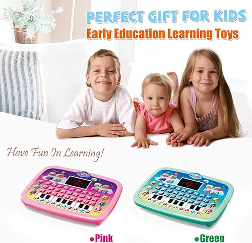 Miniatura 7 de Wenbeier Almohadilla de aprendizaje para niños y niños pequeños con pantalla LED para enseñar alfabeto números palabras música matemáticas