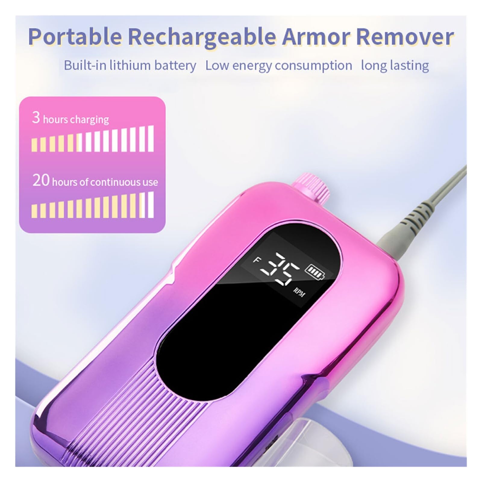 Trapano per unghie, Trapano for unghie senza fili, lucidatrice for ricaricabile e kit di 6 testine levigatura, levigatrice for portatile