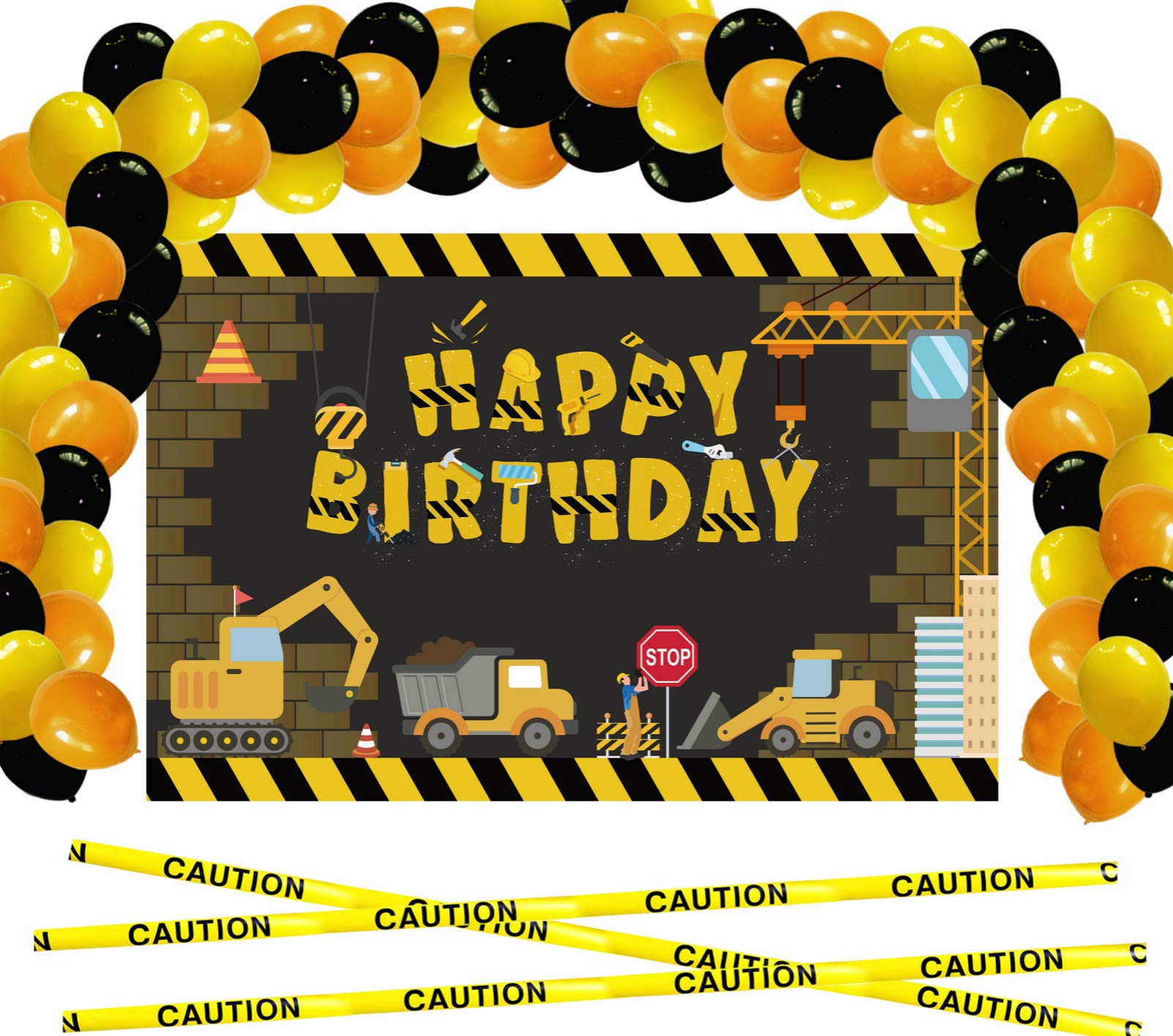 Buy Construction Backdrop With Balloons Garland Kit For Dump Truck Buy Construction Backdrop With Balloons Garland Kit For Dump Truck