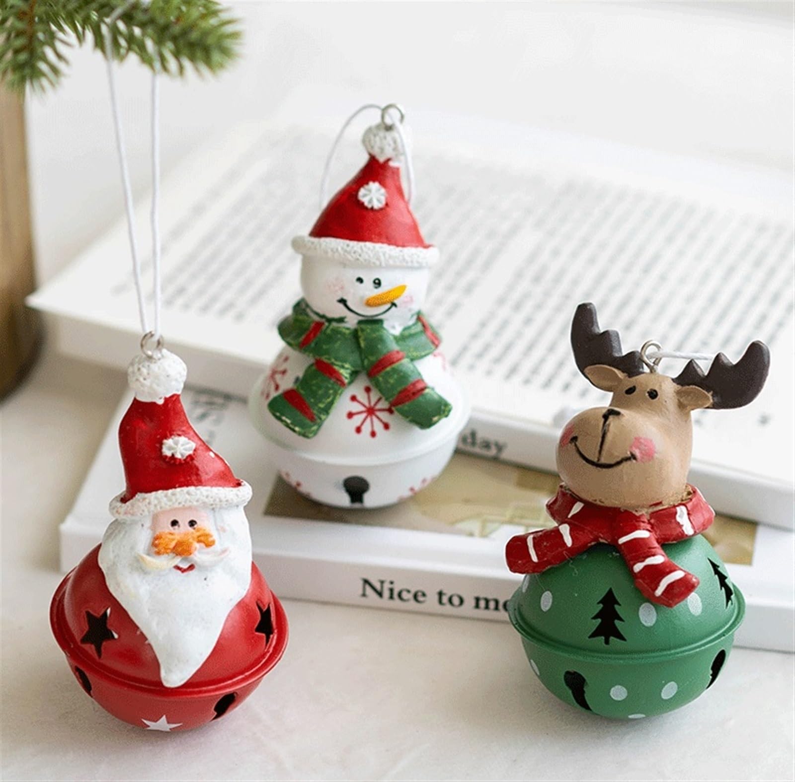 Campane Natalizie Decorazione 3 Pezzi Campanellini Natalizi In Metallo Pupazzo Di Neve Babbo Natale Jingle Bells Decorativi Campanelle Di Natale