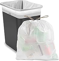 Vista 4 de Aluf Plastics - Bolsas de basura perfumadas con cordón blanco de 8 galones, 0.7 milésimas de pulgada de pulgada de pulgada de diámetro, 22 x 22