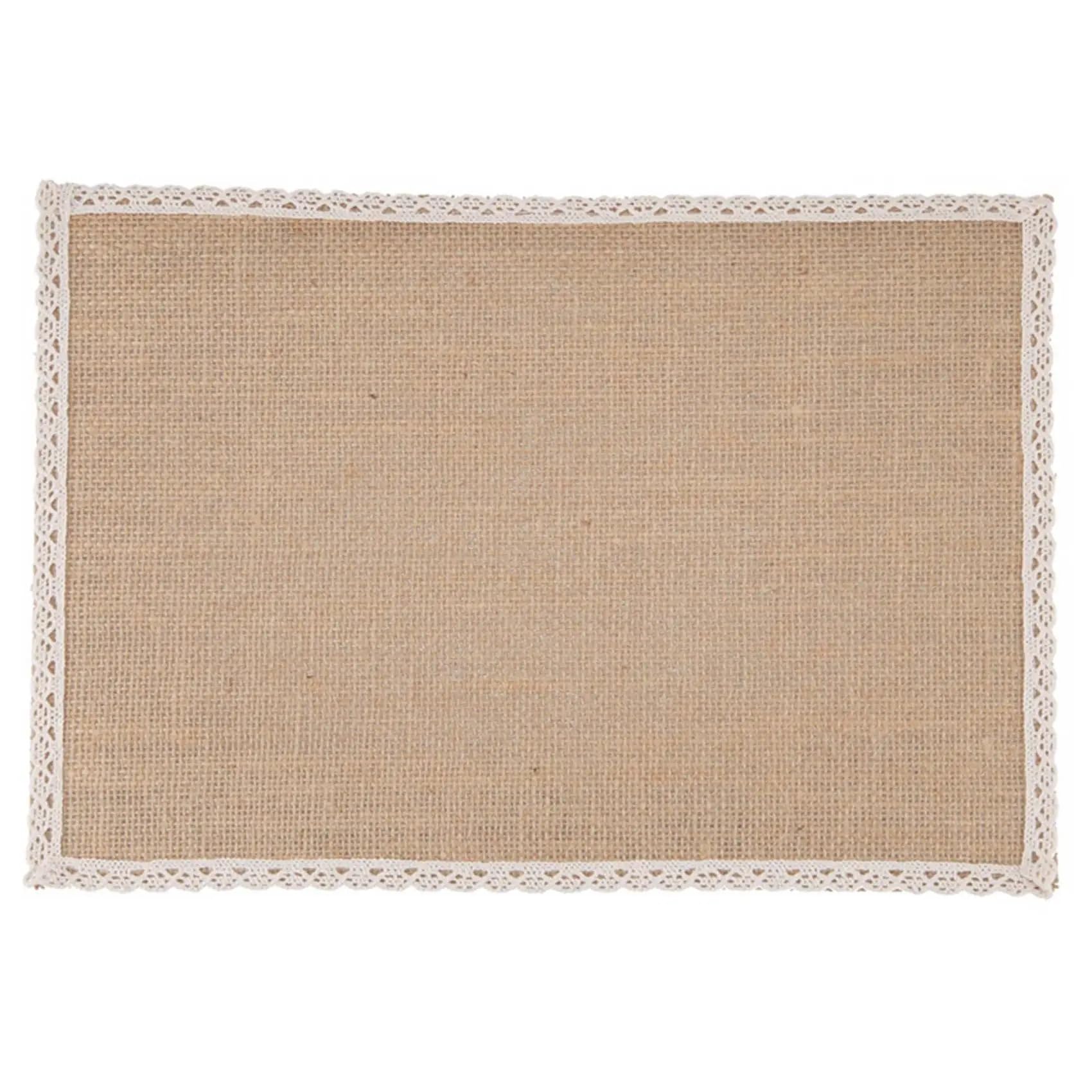 Lace Doilies 16Pcs Linen Table Mat Lace Placemat Set Natural Jute Woven Tableware Wedding Party Decoration