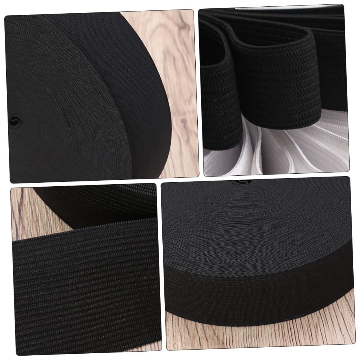 FONDOTIN 1Roll Braided Elastic Bfor Sewing and DIY Crafts Wide Trousers Elastic Cord Durable for Garment Alterations and Jewelry Making