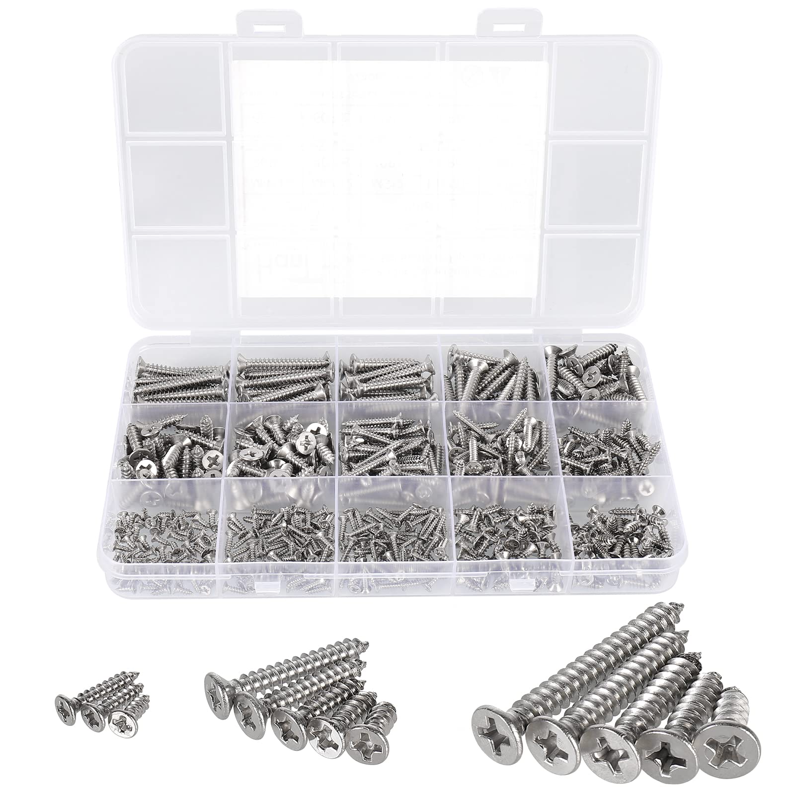 625pcs Self-Tapping Screws Kit - Wood, Plastic, Metal -22