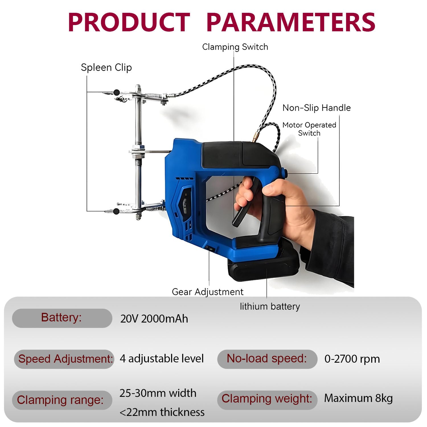 Extractor de Miel eléctrico portátil de 4 velocidades, 150 W, con Cargador y Caja de Almacenamiento, 2700 r/min, para apicultores y Granjas. Blue
