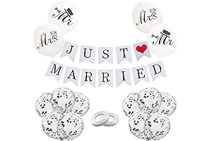 Vintage Unity Elegance: Just Married Banner Wedding Vintage Banner