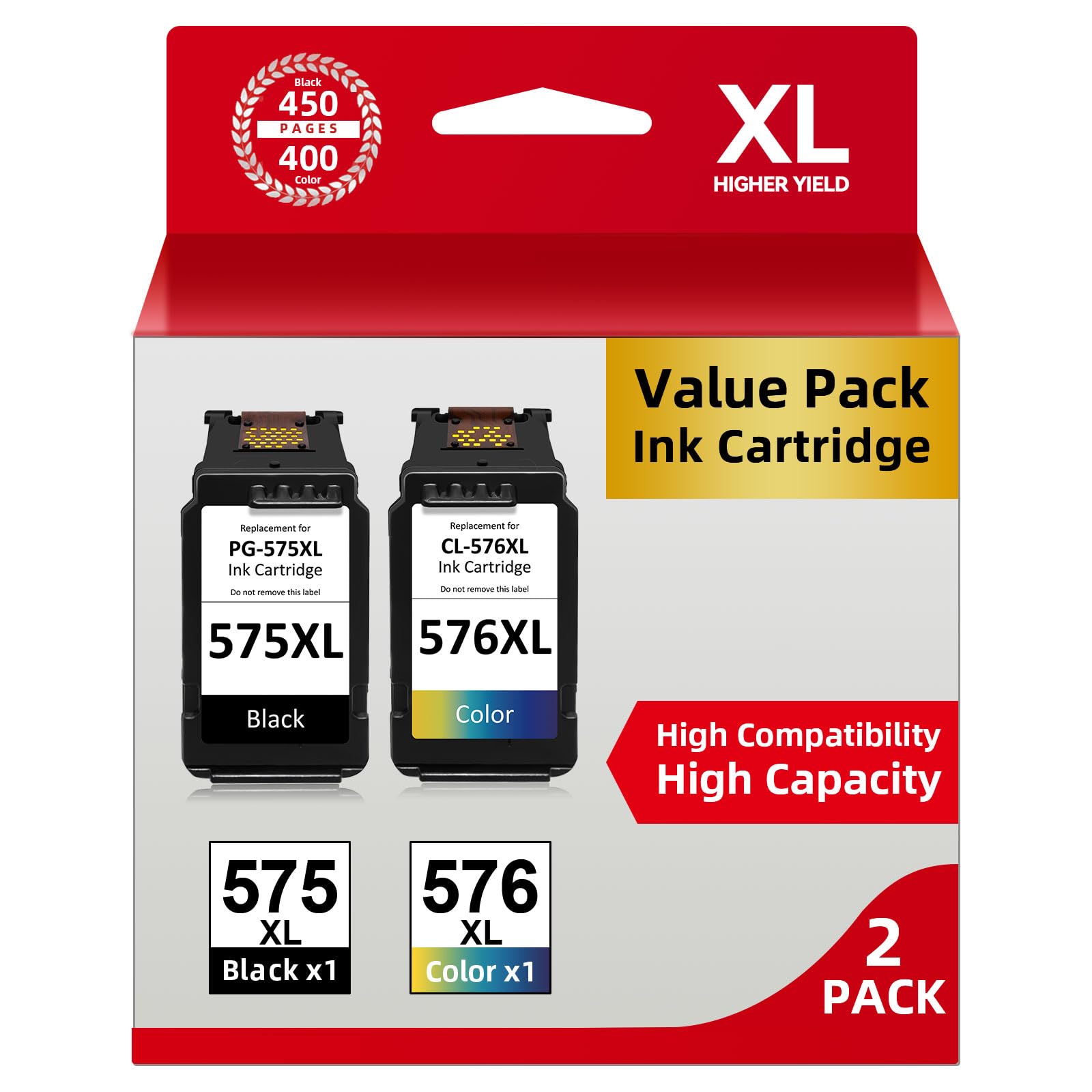 ECOINKO Kompatible Druckerpatronen Für Canon Pixma – PG-575XL Schwarz & CL-576XL Farbe (Multipack)