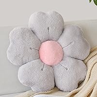Vista 20 de Almohada en forma de flor, lindas almohadas decorativas con suave pelaje de conejo para sofá, cama, silla y suelo, almohadas de Navidad, cojines