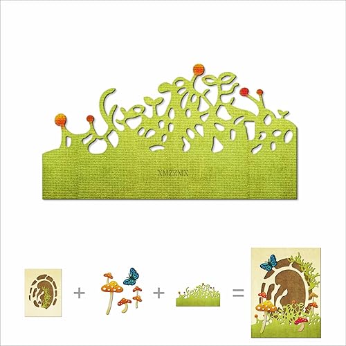 Troqueles de corte de metal con encaje de flores de hierba pequeña para hacer tarjetas, juegos de troqueles en relieve de papel bolsillos de