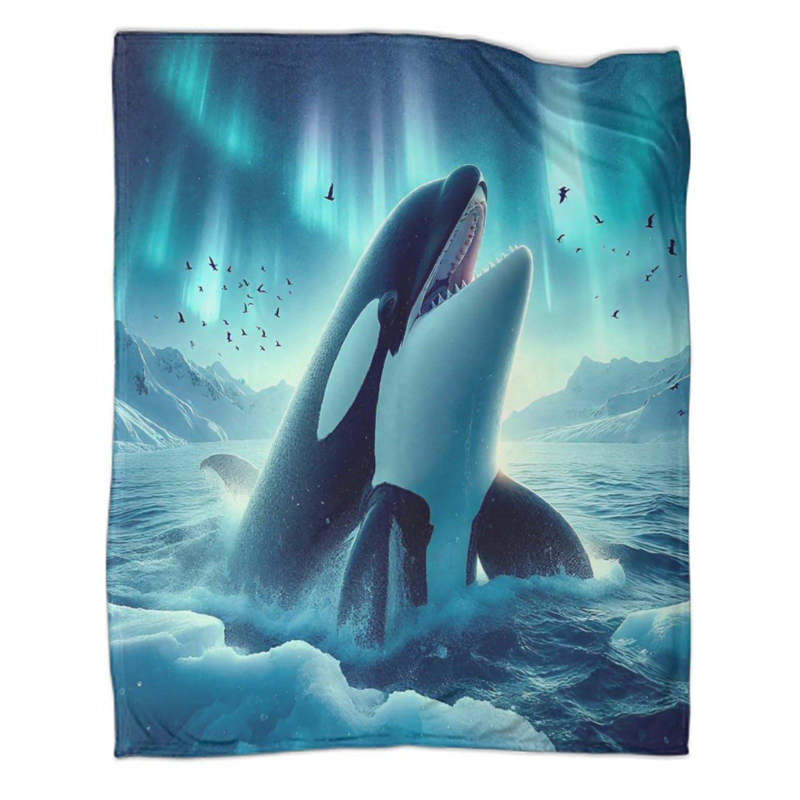 Couverture baleine flanelle arctique plaid 3D pour lit enfant et adulte