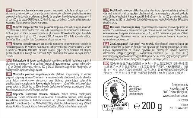 Foto 7 de 7 de Versele Laga A-17180 MUTA-Vit Muda Pluma - 200 gr