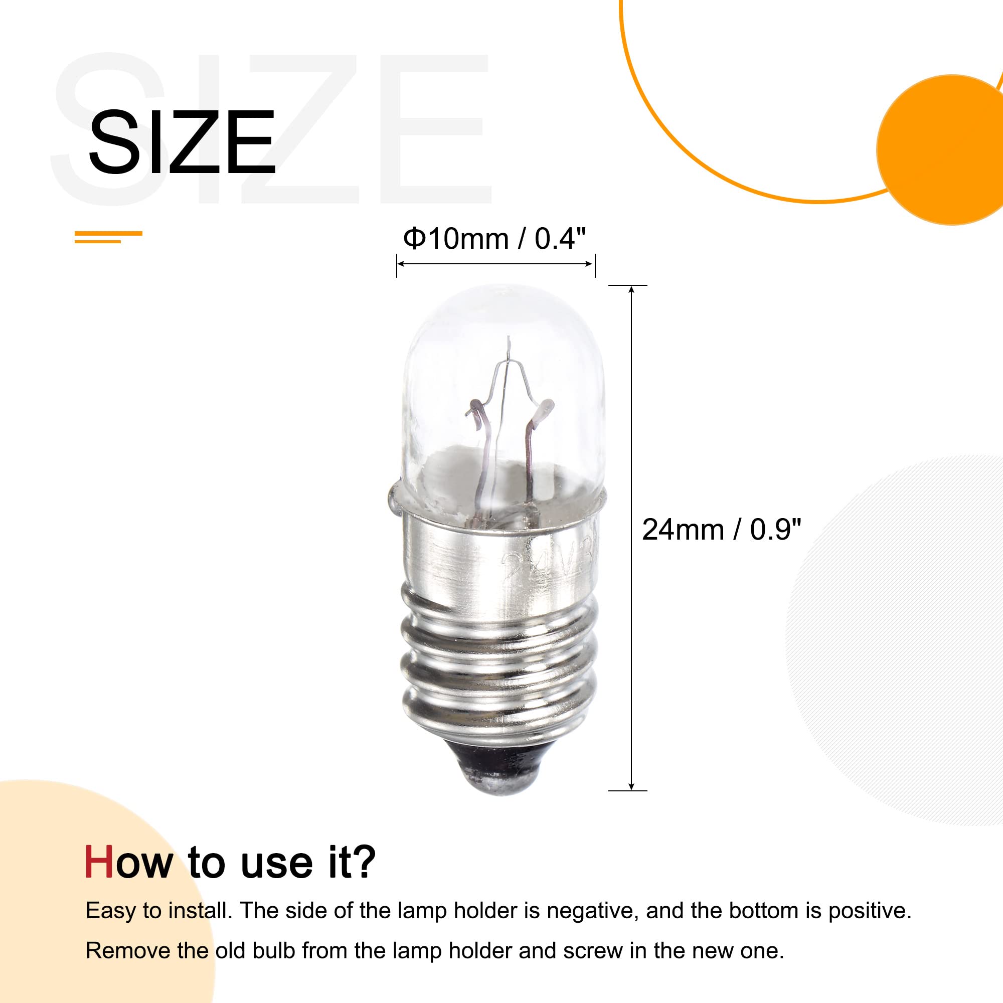 PERKO Wedge Base Replacement Light Bulbs, 5W, 2-Pack