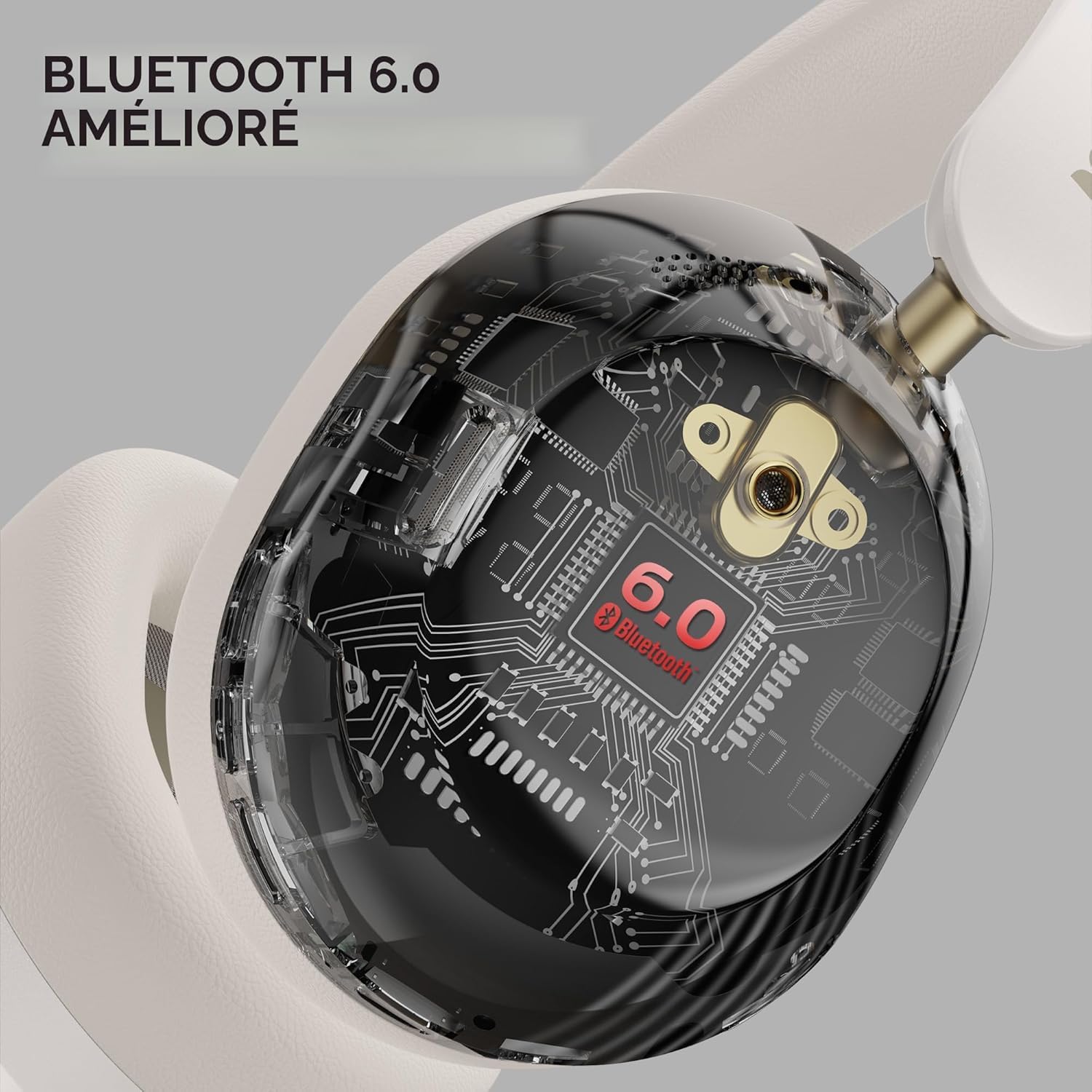 Monster MS-Persona6W ANC słuchawki nauszne, Bluetooth 6.0, czas pracy baterii 60 godzin, aktywna redukcja szumów, 3 tryby EQ, białe