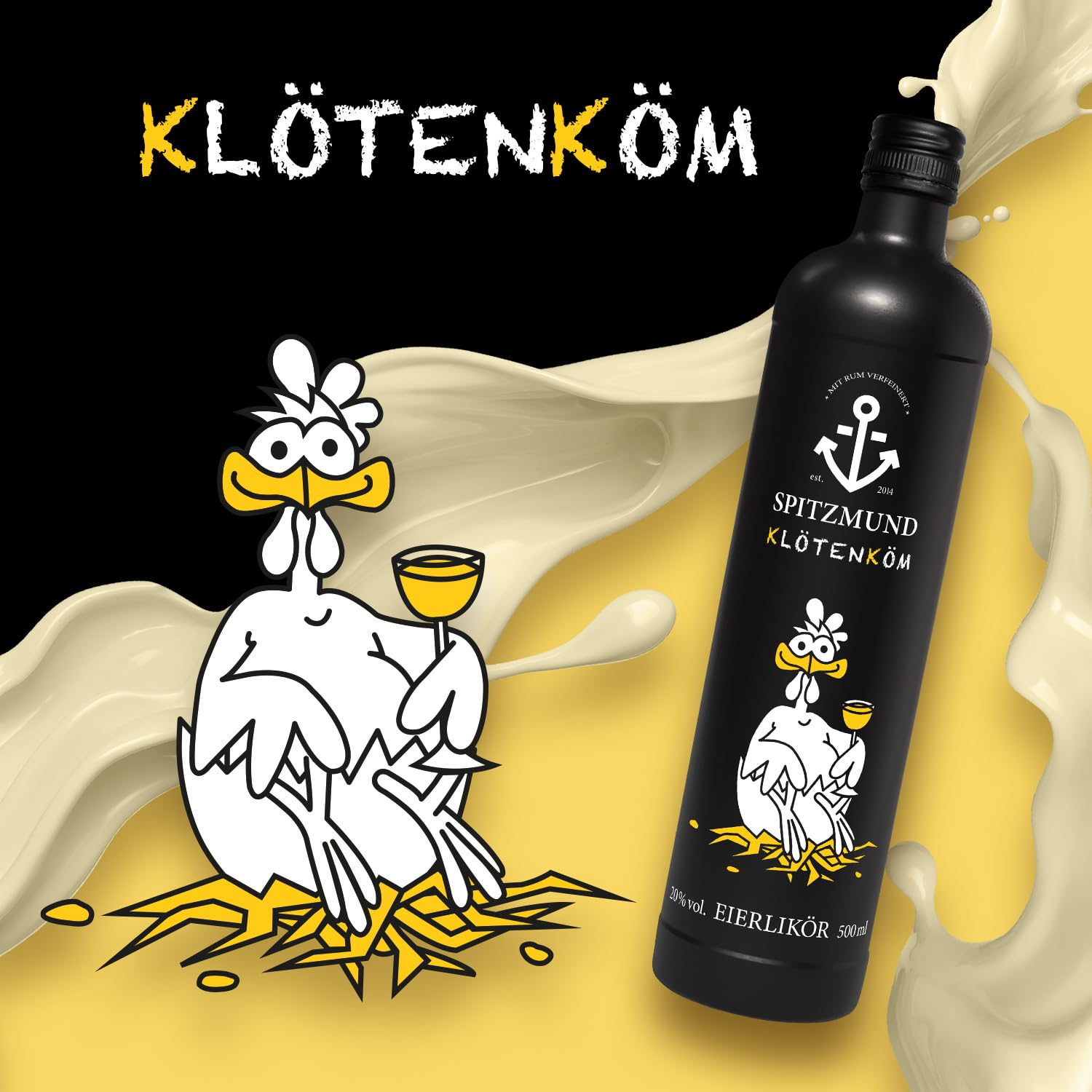 SPITZMUND Klötenköm & Vanilleköm Likör Set 2x500 ml | Eierlikör mit Jamaica-Rum & Sahnelikör mit feiner Vanille-Note | Cremiger Genuss zum Verschenken & Genießen | 20% & 16% Vol.