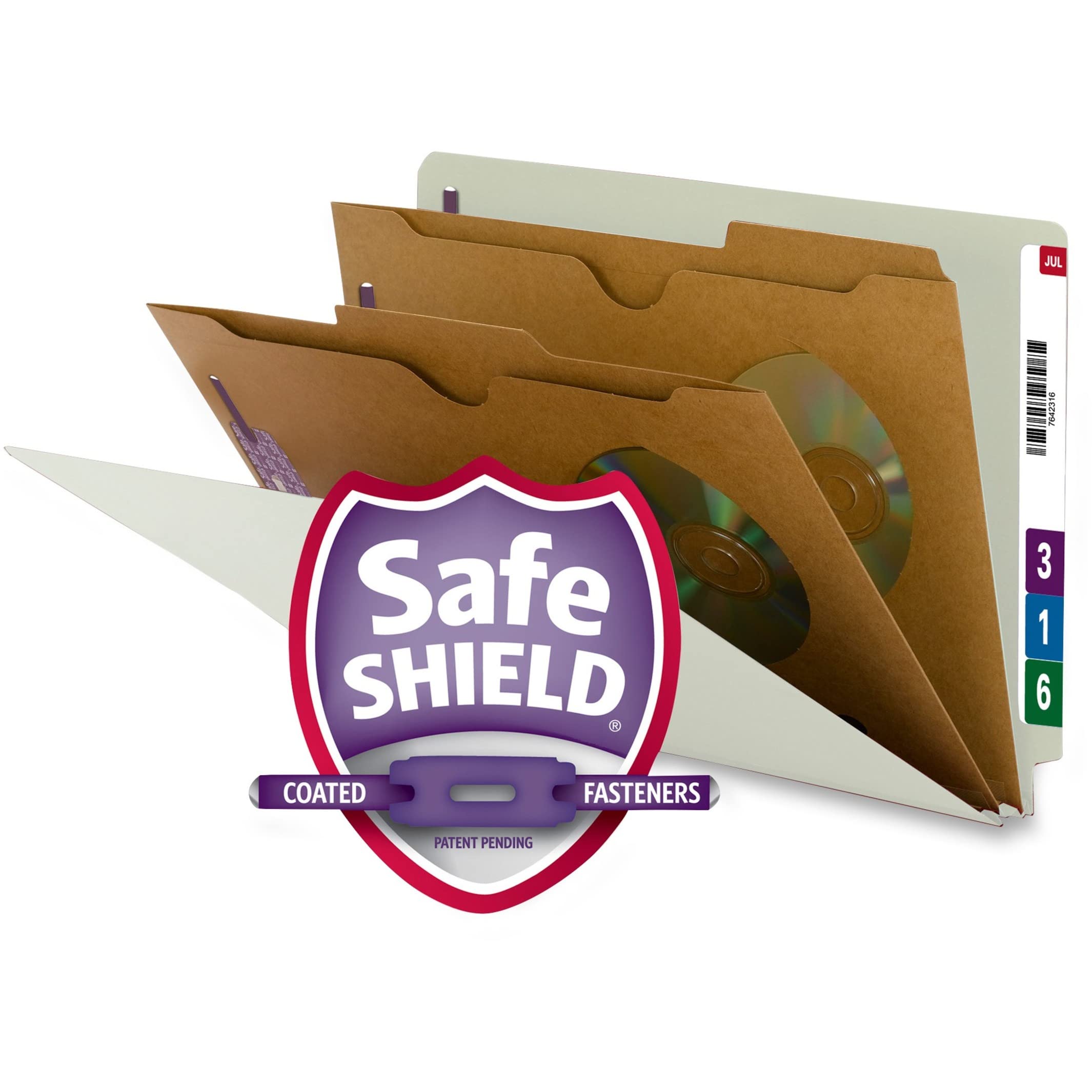 Smead Legal-Size File Folders (10-Pack) - Recycled Pressboard With SafeSHIELD Fasteners