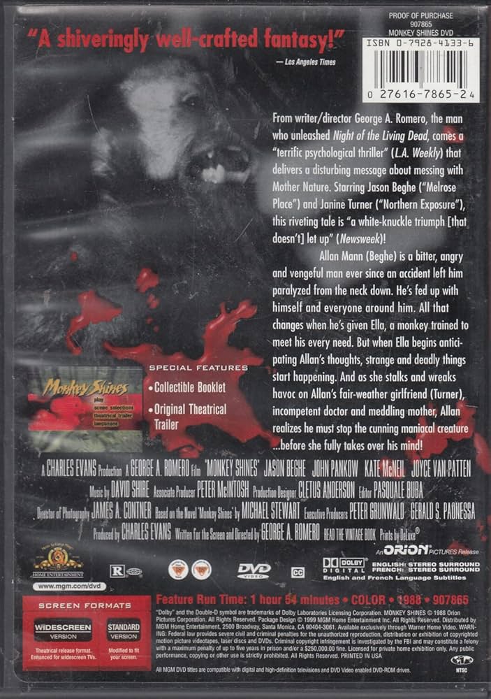 Amazon.co.jp: Monkey Shines : Beghe, Pankow, Mcneil, Forrest