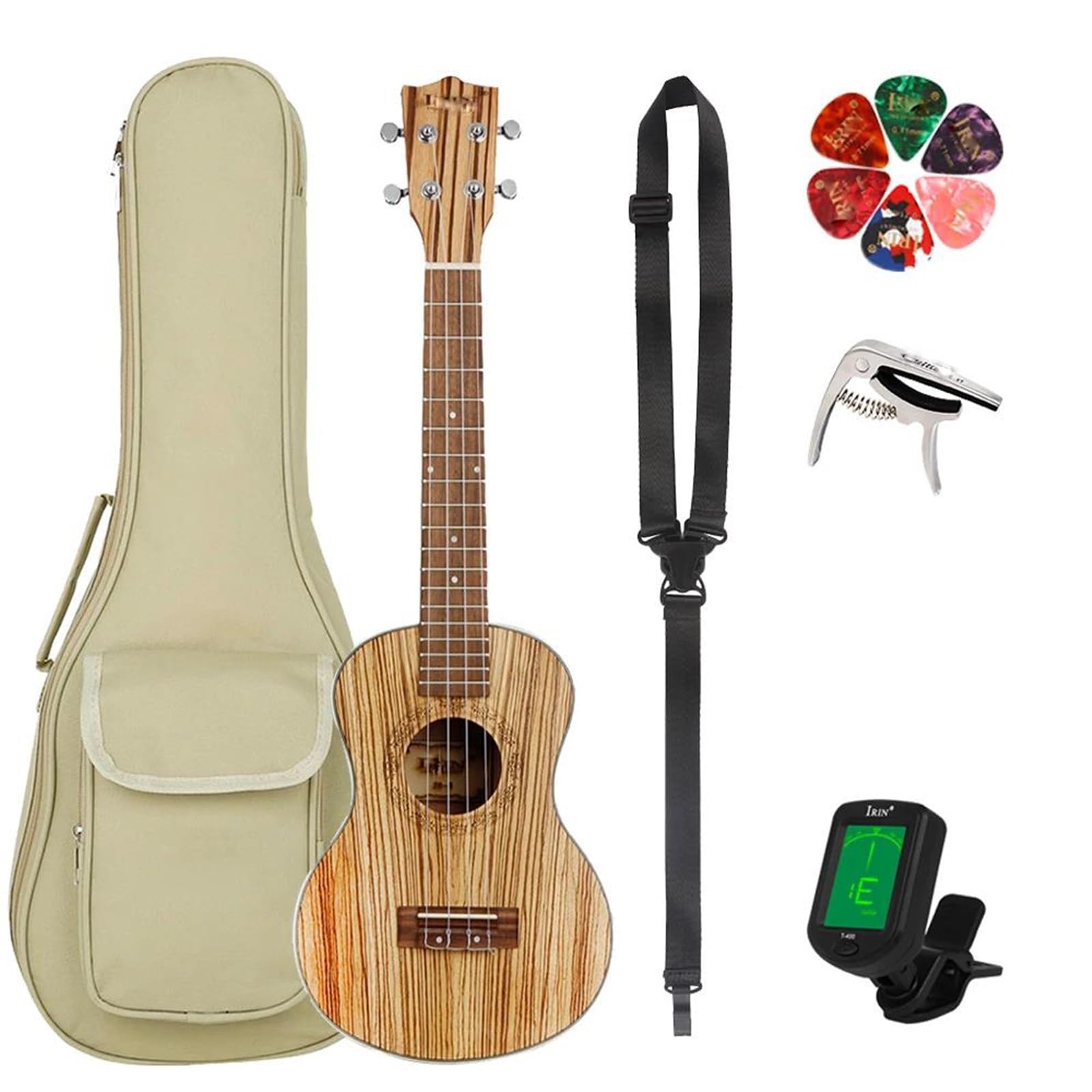 21 calowa Gitara Hawajska Ukulele Sopranowe Zebrawood 4 strunowa Ukulele