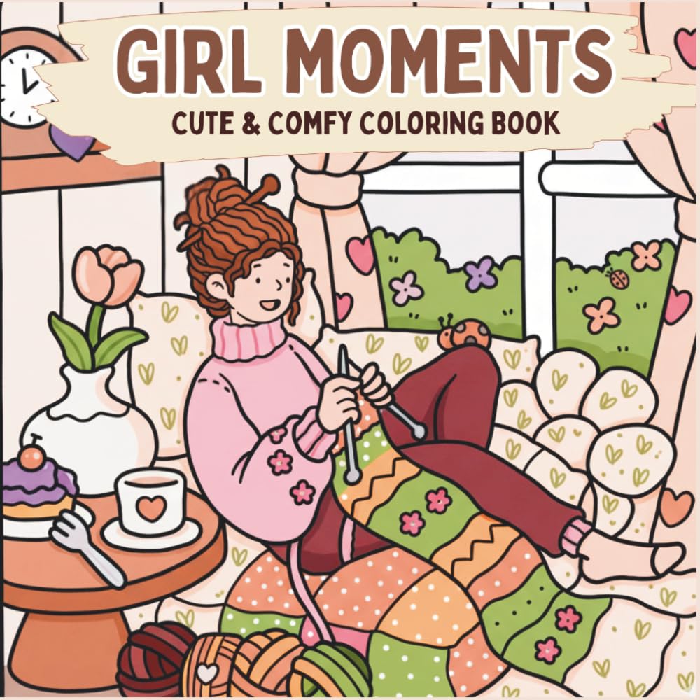 Girl Moments: A Cozy Coloring Book for Teens and Adults Featuring Cute Everyday Scenes for Relaxation and Stress Relief
