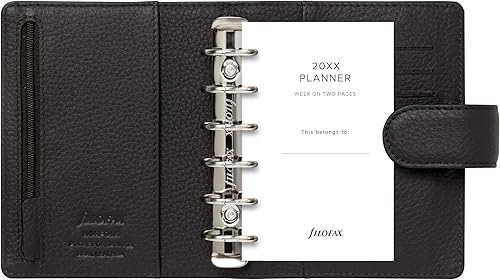 Miniatura 5 de Filofax Norfolk - Organizador de bolsillo, color espresso, cuero suave de grano completo, seis anillos, con calendario semanal para ver diario,