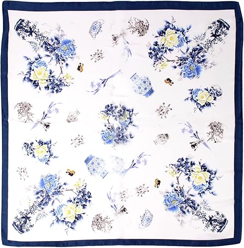 Miniatura 2 de Womens Fashion Soft Large Satin Square Chiffon Polyester Scarf Set Head Neck Multiuse Solid Colors Available