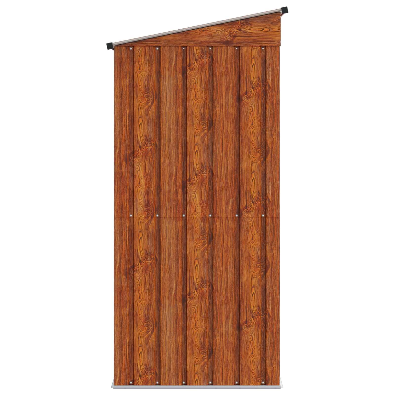Domki ogrodowe, brązowe, metalowe, 137 x 81 x 180 cm, szopa ogrodowa, szopa na narzędzia, na taras, balkon, miejsce do przechowywania narzędzi, kosiarek, rowerów, grilla