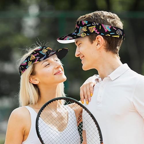 Miniatura 7 de Sombreros retro de los años 80 y 90 para mujeres y hombres, divertidos iconos retro de los años 80 y 90, sombrero de visera solar para mujeres y