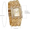 JewelryWe women watches Elegant analog quartz wristwatch rhinestones Rectangular casual watch with triple armor chain bracelet