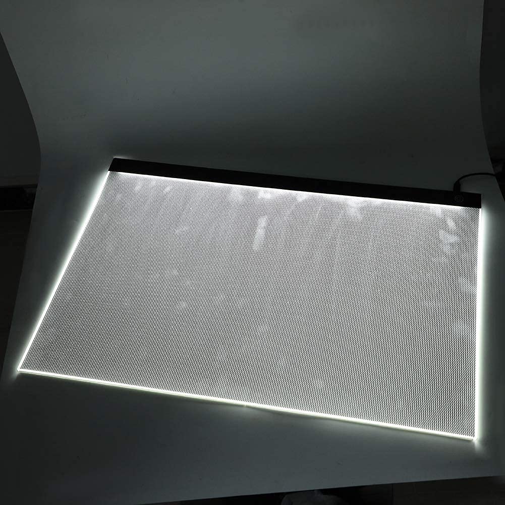 A2 Tablette Lumineuse Ultra-Mince Portable, Planche à Dessin LED USB, pour Artisanat Tatouage Aquarelle Copie Courtepointe Traçage Peinture X-Ray