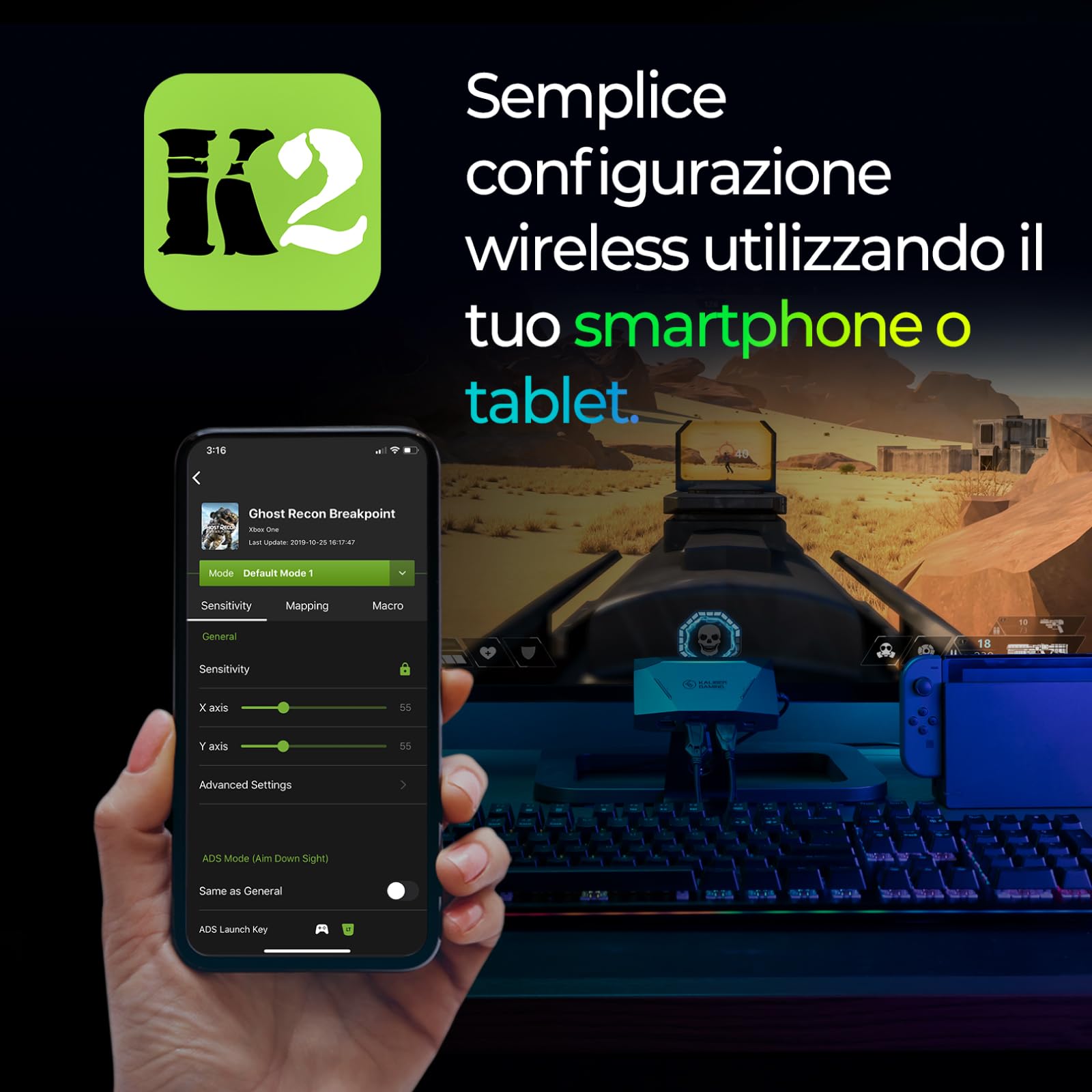IOGEAR KeyMander 2 Adattatore tastiera mouse di precisione per Xbox One 360 Series X/S, PS5, PS4 e Nintendo Switch Plus Controller crossover, console di gioco per PC