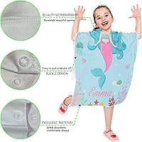Vista 4 de Toalla de playa personalizada con capucha para niños, toallas de playa personalizadas con capucha, súper absorbente, de secado rápido, personalizada