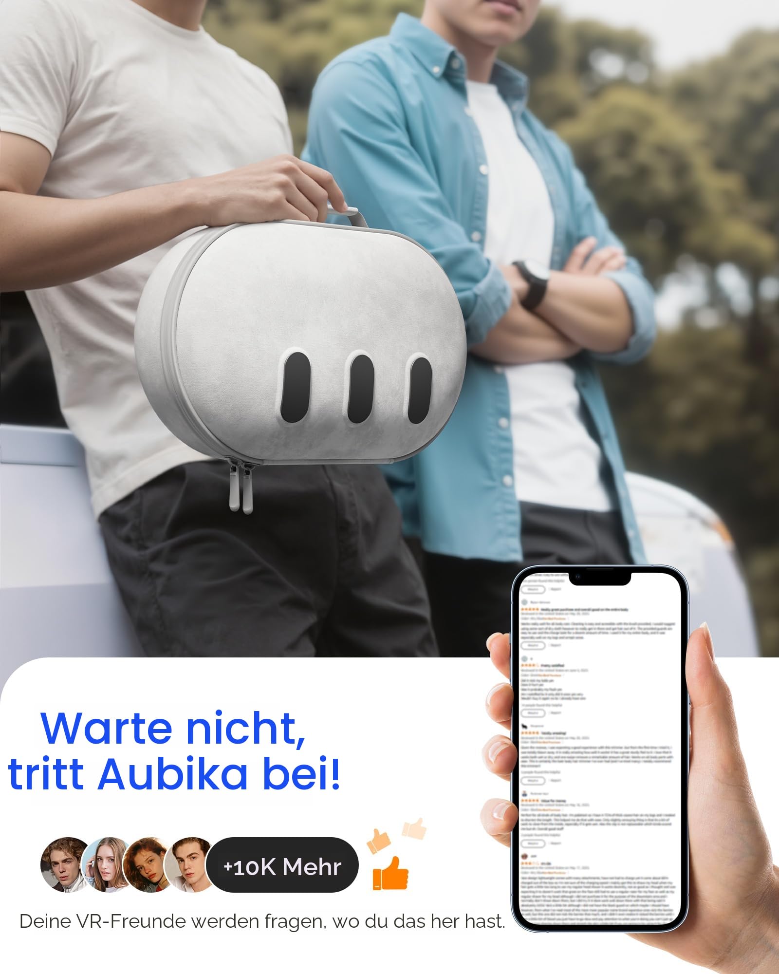 Aubika für Meta Quest 3 Tasche, Harte Case für Oculus Quest 3 Zubehör, Kompatibel mit Quest 3S/Pico 4 Headset, Reise und Aufbewahrung -Grau