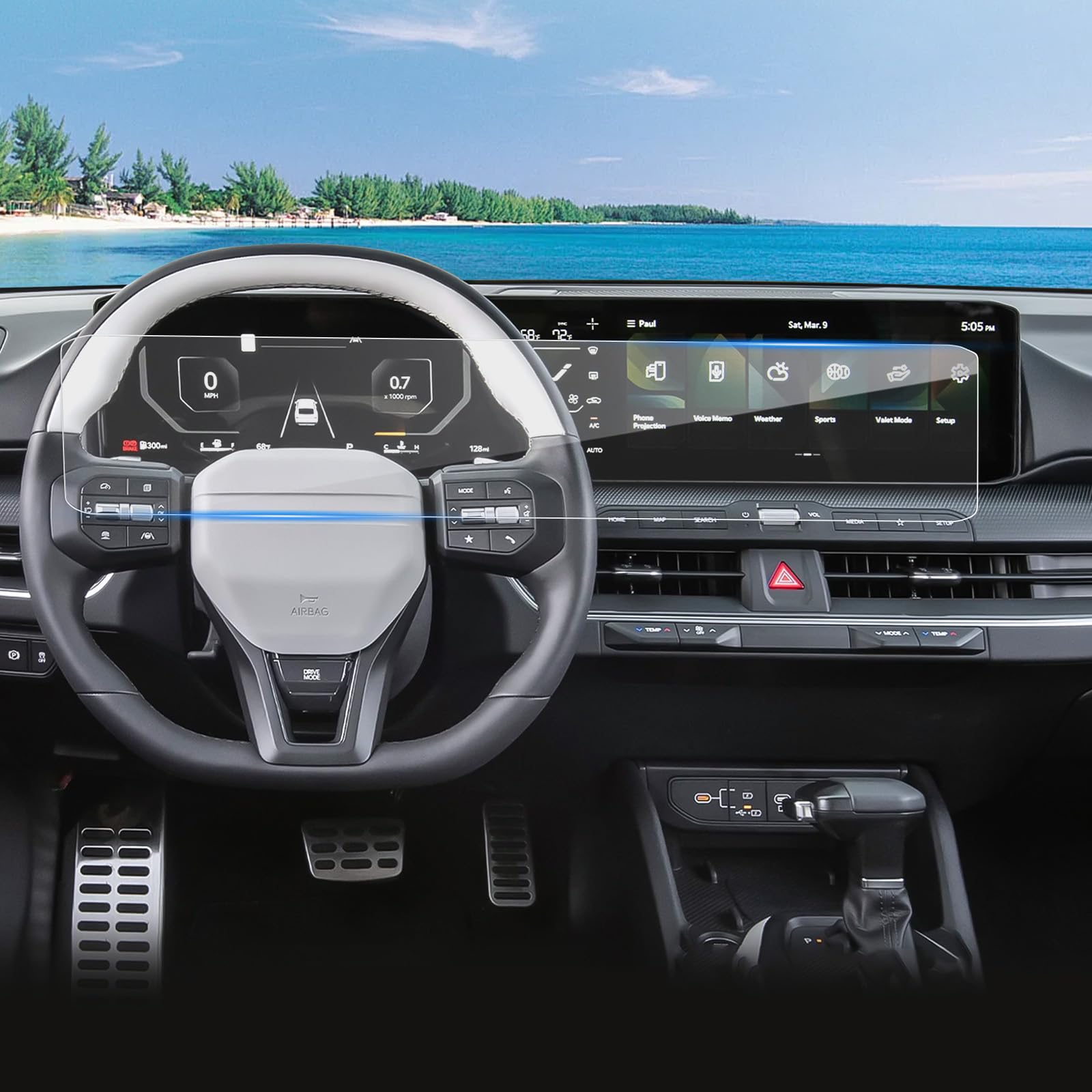 (2pcs) 2025 K4 Screen Protector for Kia K4 (LX/LXS/EX/GT-Line/GT-Line Turbo) All-in-One 12.3-inch Display, 2025 K4 Sedan Accessories Touch Sensitive/High Clarity Protective Film 12.3"