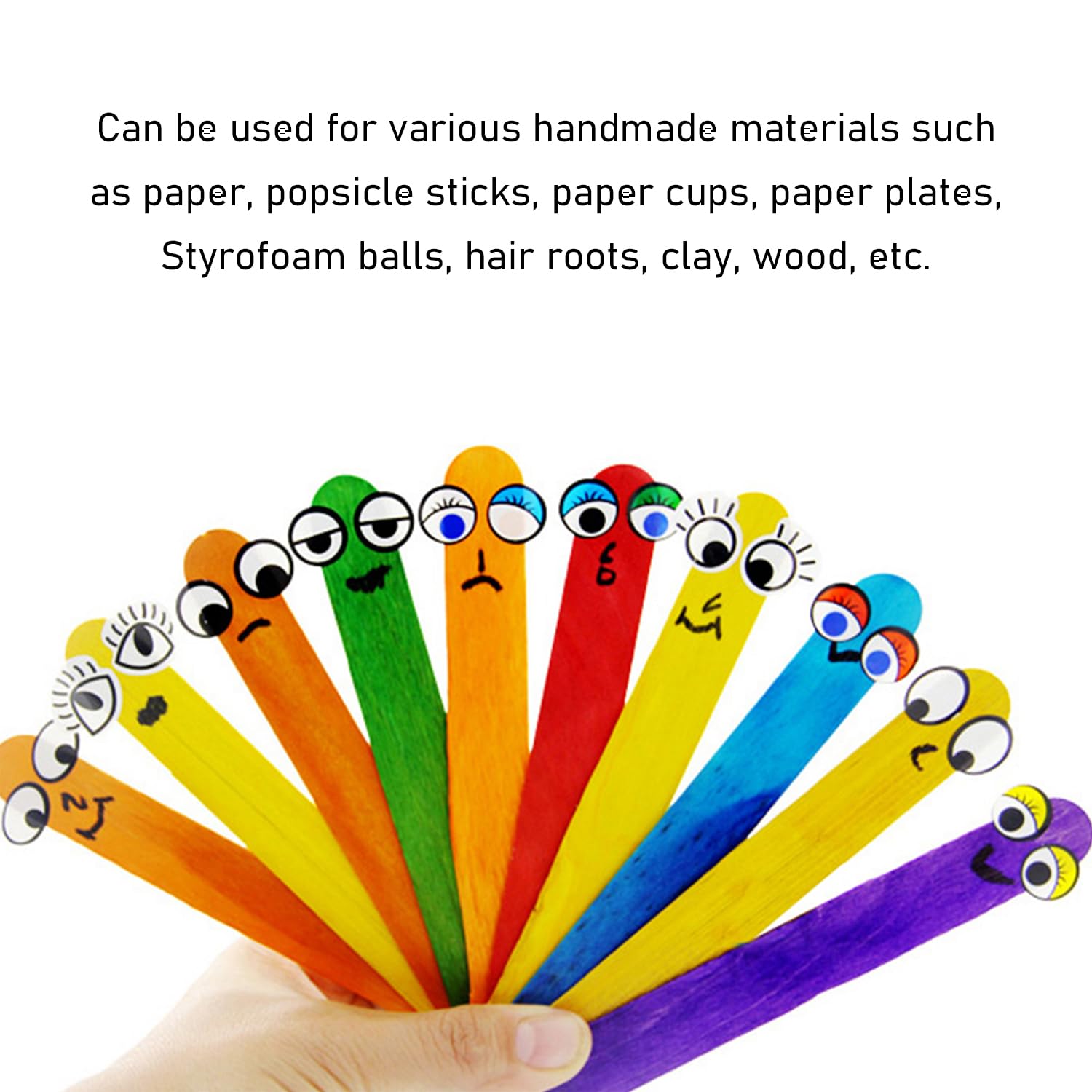 Adesivi Occhi Per Artigianato - 1000 Pezzi Bianchi E Neri, Per Bicchieri, Argilla, Lavoretti Bambini - Foto 6