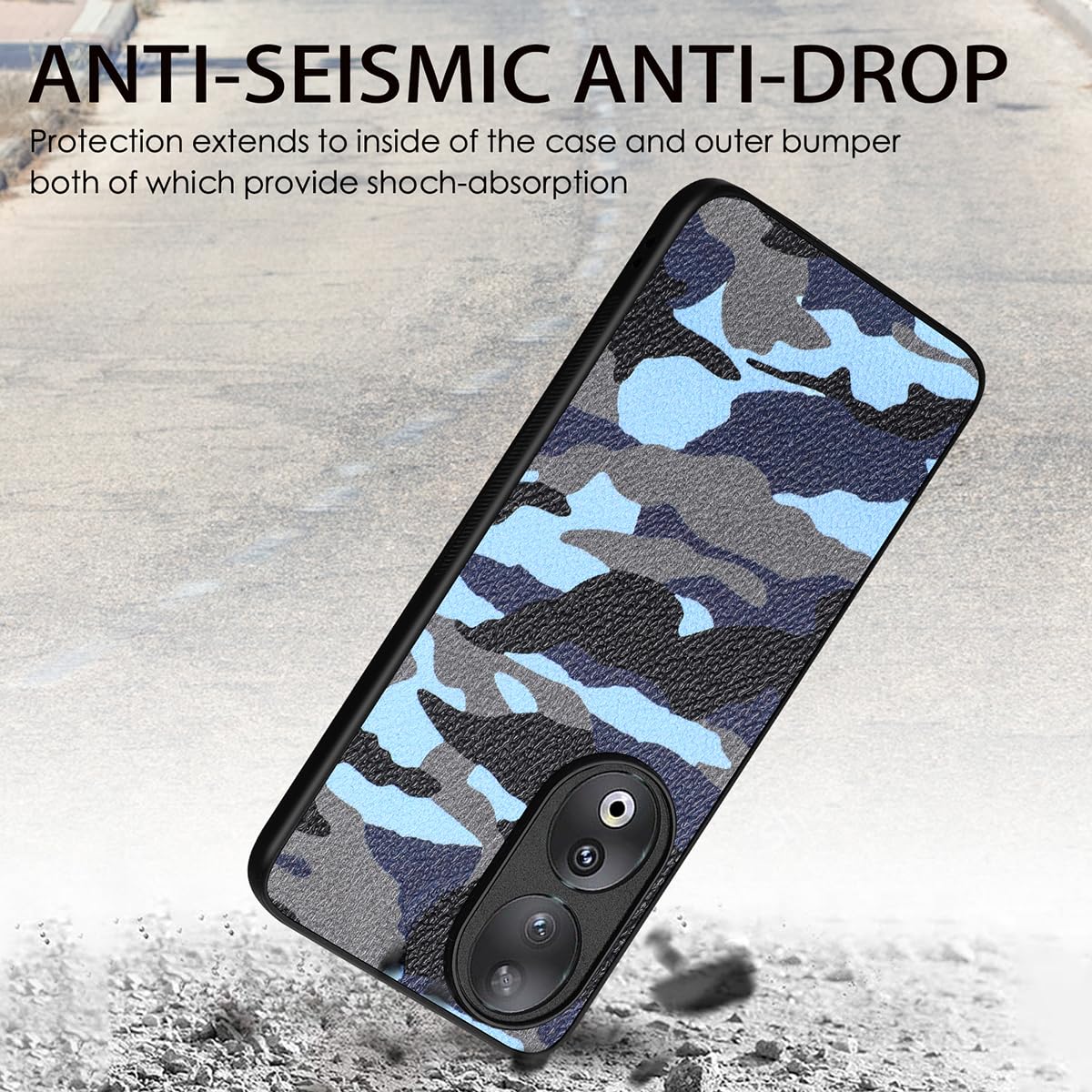 TAUYN Custodia Per Honor 90 Lite, 2 In 1 Antiurto Camouflage, Ultra Sottile Con Protezione Per Fotocamera, Verde - 2