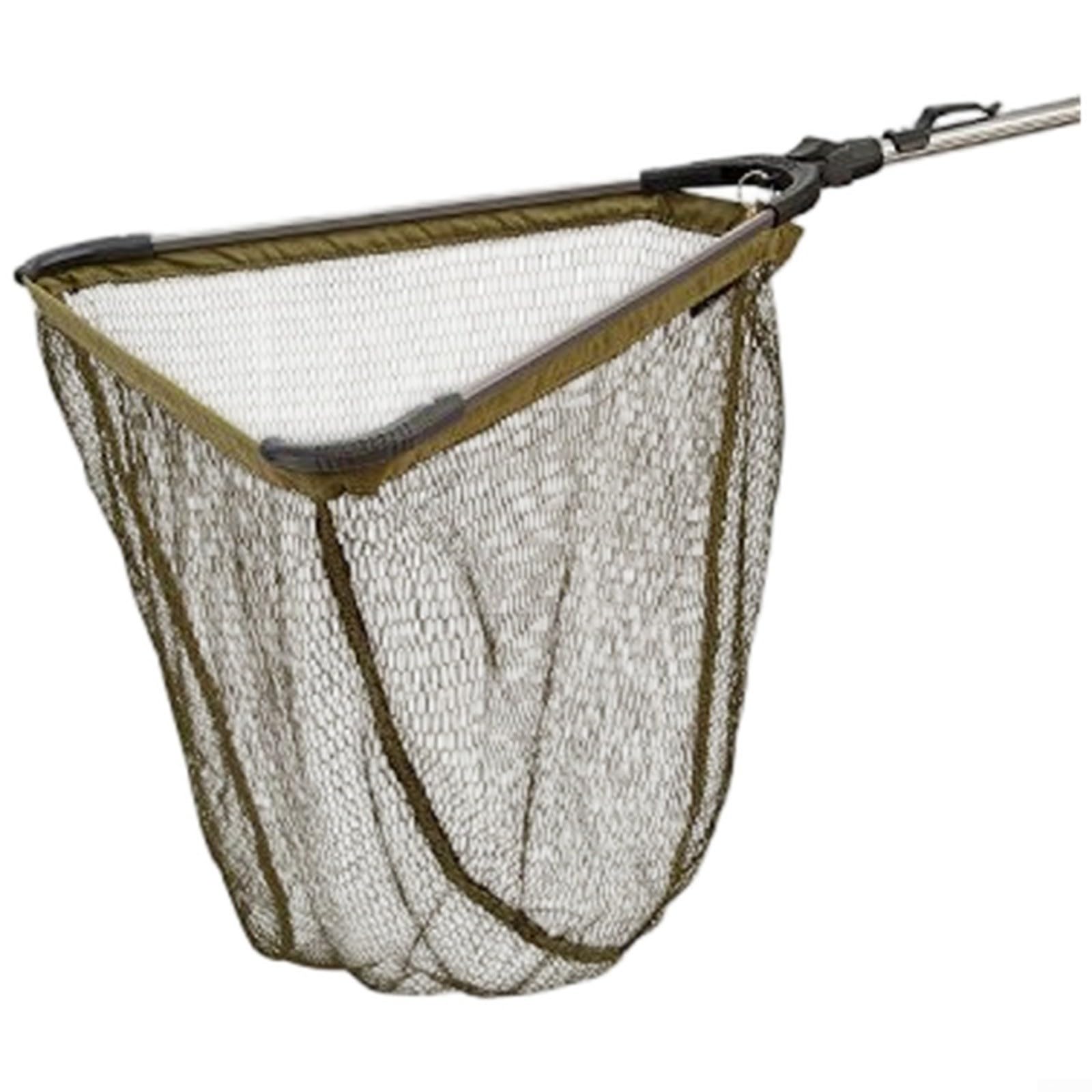 Épuisette de pêche de 78 cm avec tige pliable en alliage d'aluminium, maille revêtue de colle et poignée en caoutchouc confortable conçue pour une pêche portable et flexible