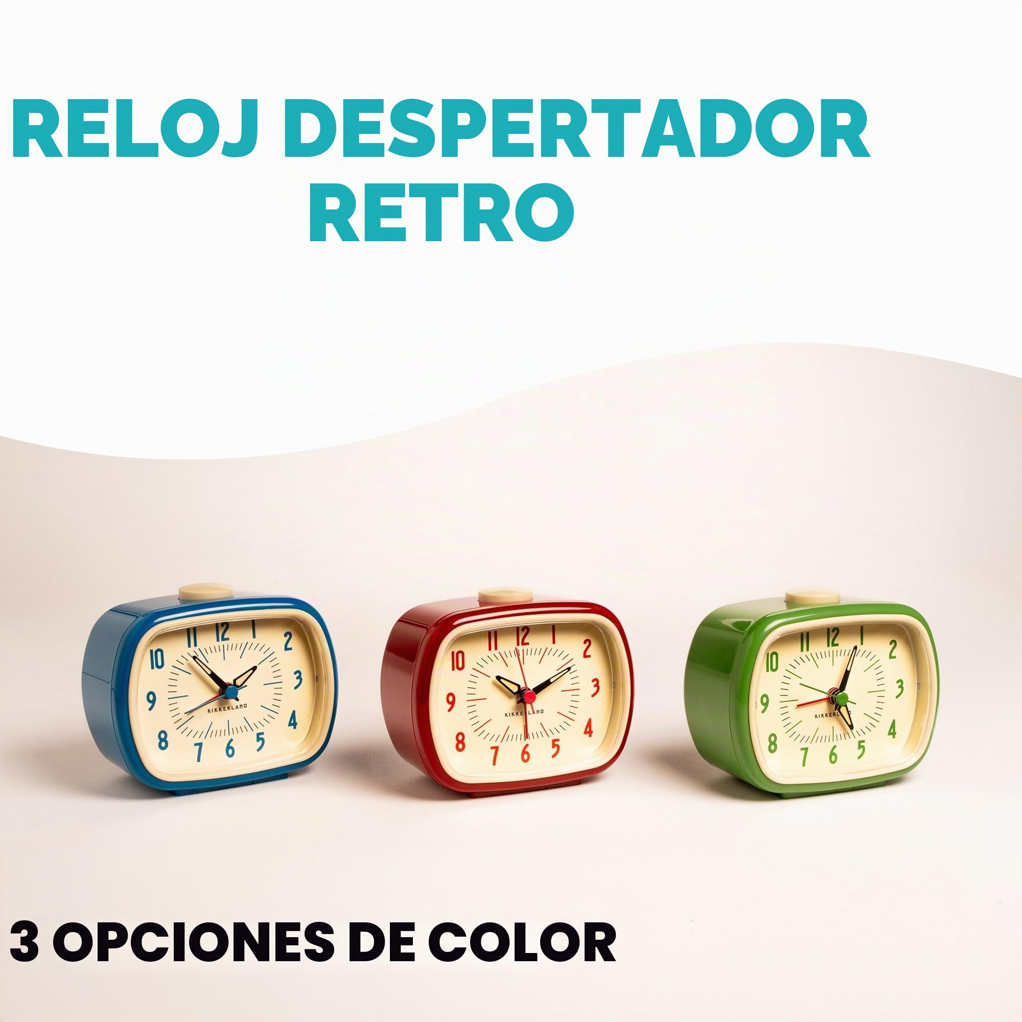 KIKKERLAND Reloj con Alarma Retro Rojo