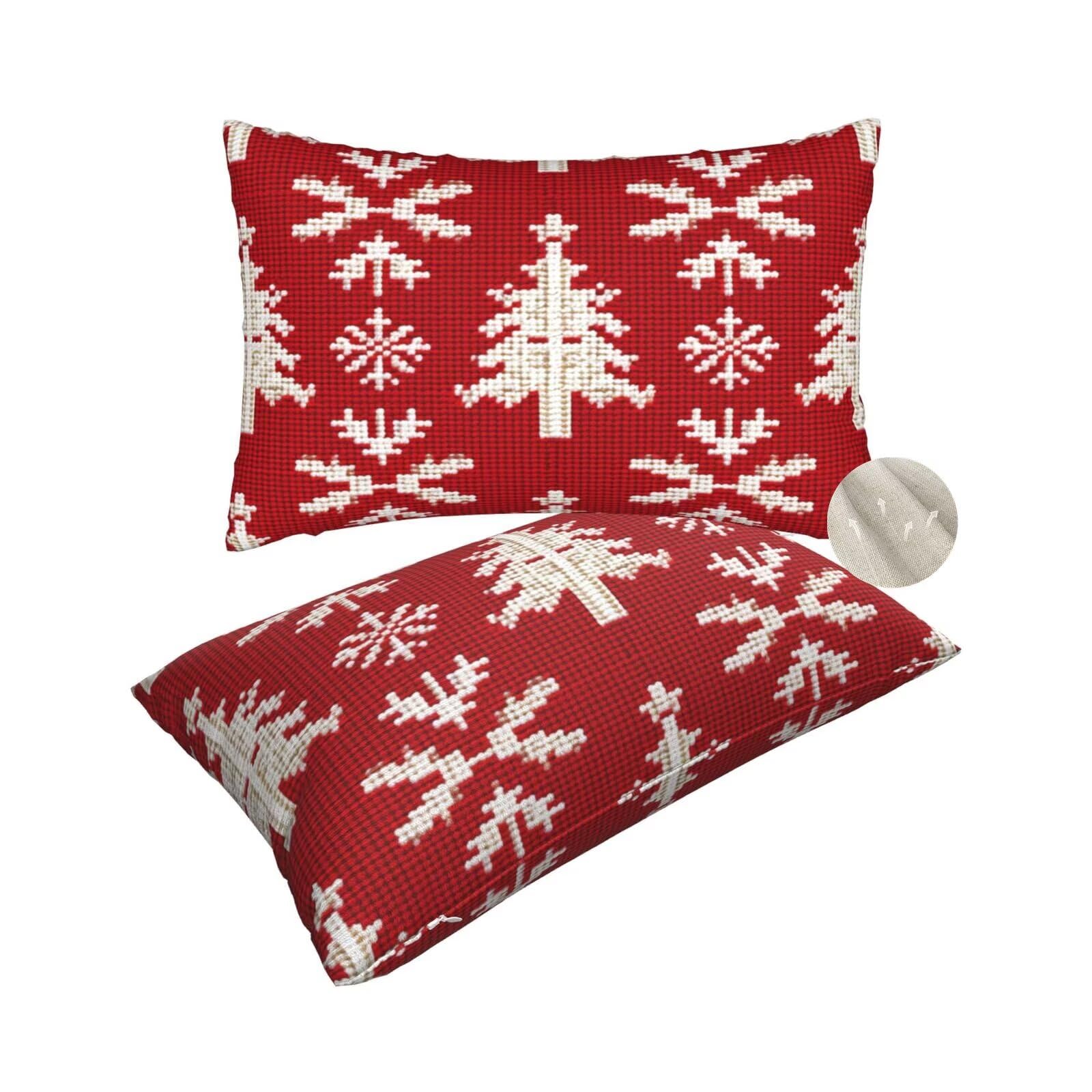 Coussin de Noël et déco salon avec la housse rouge 60x90