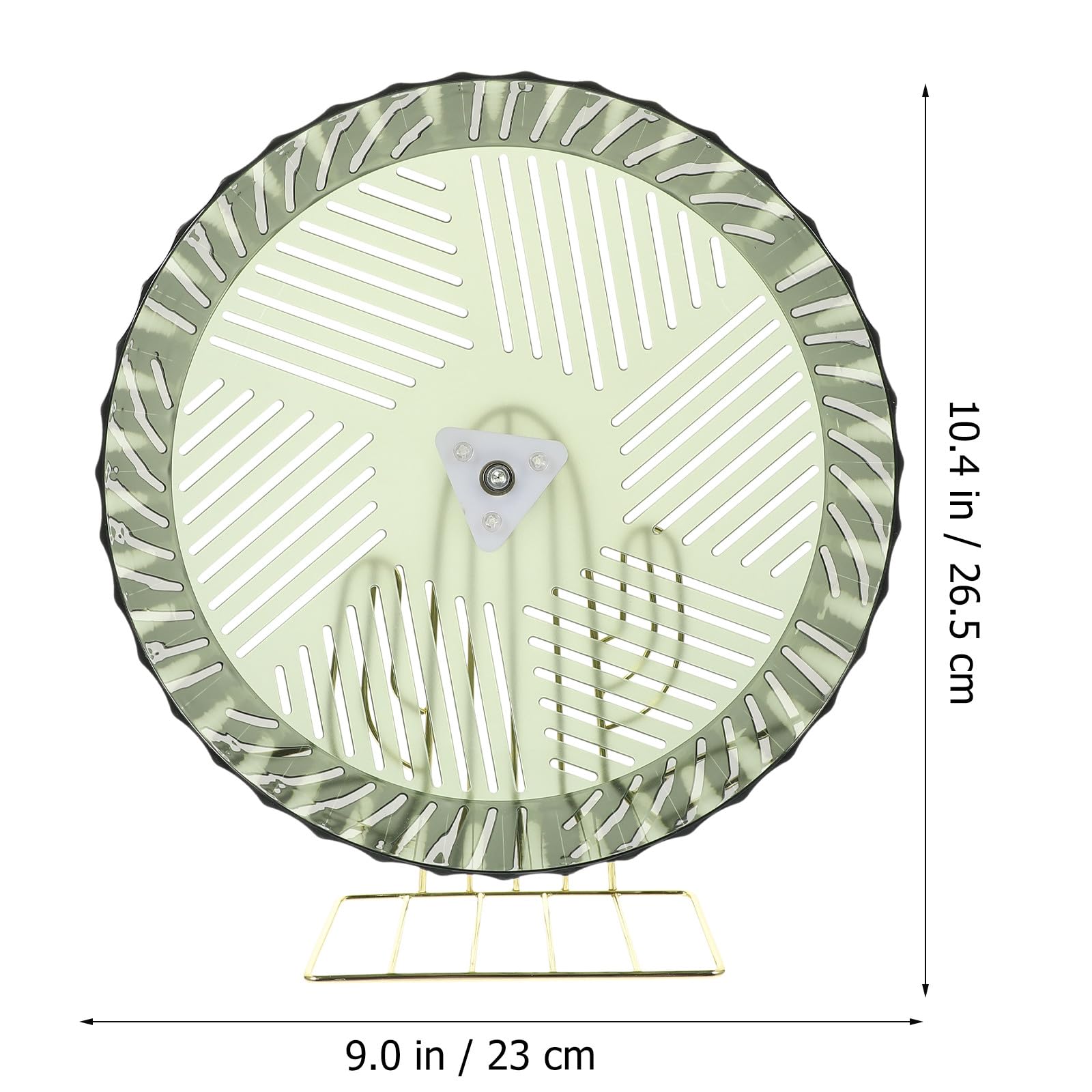 Rueda de Ejercicio Compacta para Hámster y Erizo Soporte Estable Dorado, Accesorio para Jaulas Pequeñas en Color Verde Oscuro