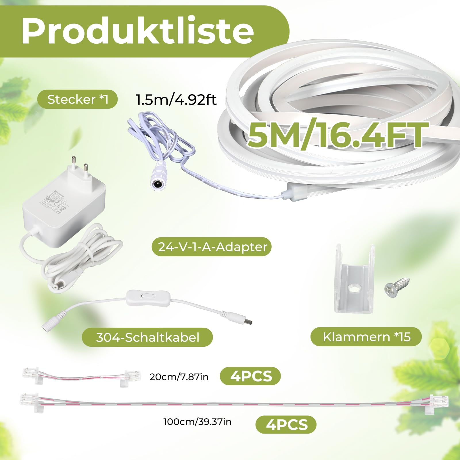 Lampe LED pour plantes à spectre complet - 5 m - Peut être découpée