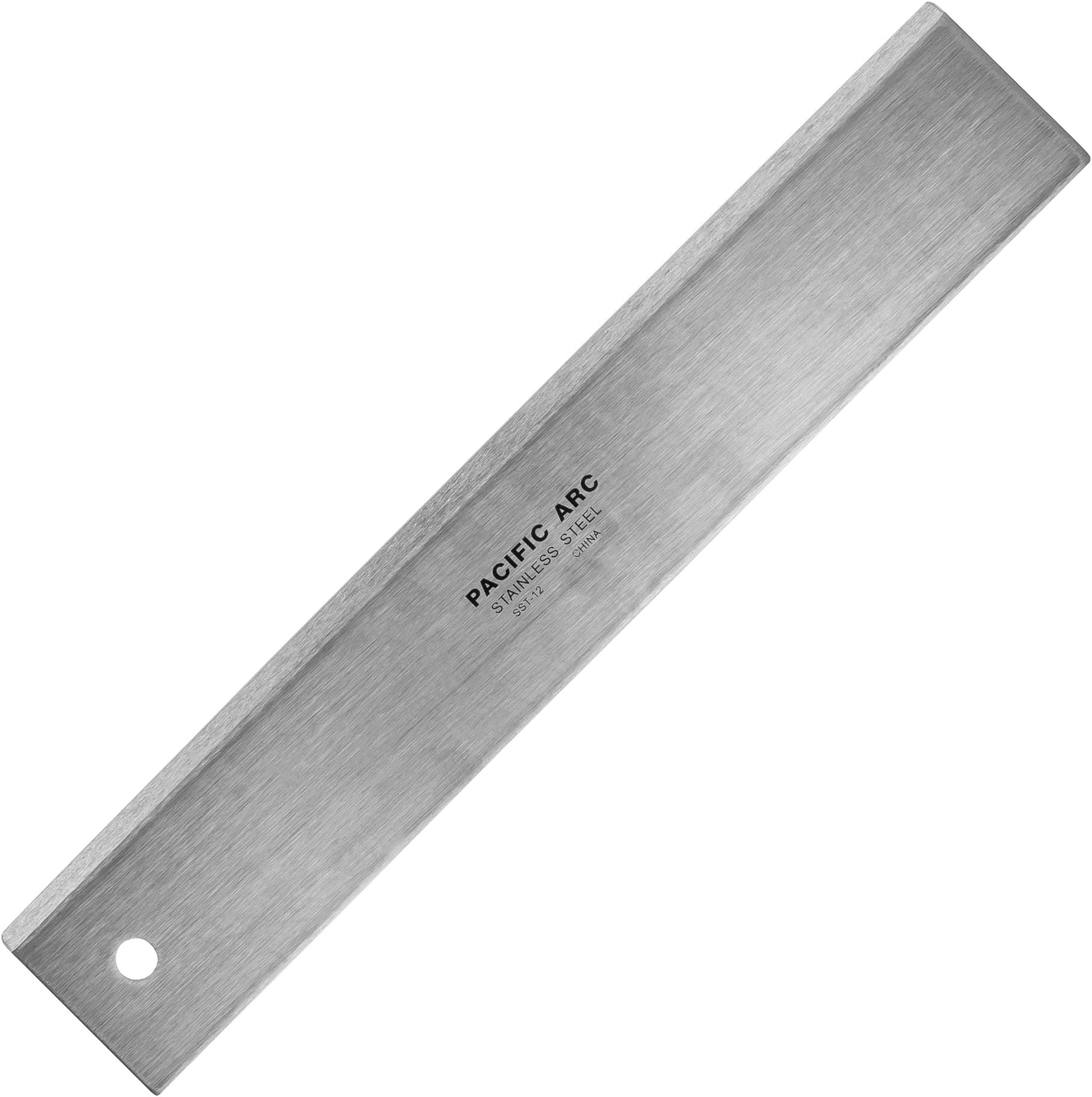 Pacific Arc 12" Straight Edge Stainless Steel 0.09" Thick Steel, Heavy Duty